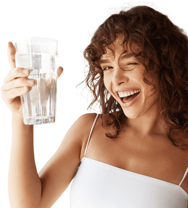 Woman holding glass